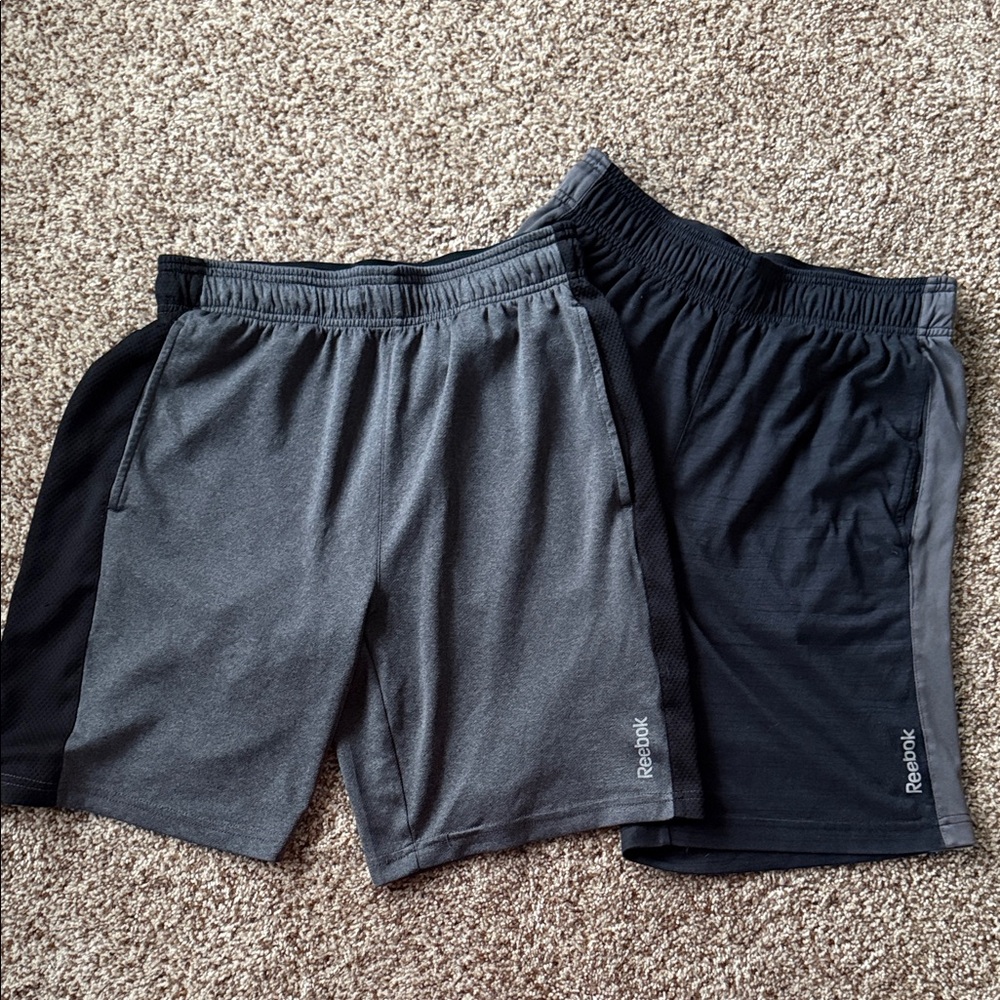 Reebok Athletic Shorts in Charcoal and Jet Black set of two, size small
